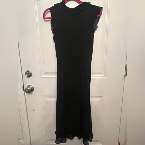 Vintage Silk Ruffle Little Black Dress - Picture 4 of 4